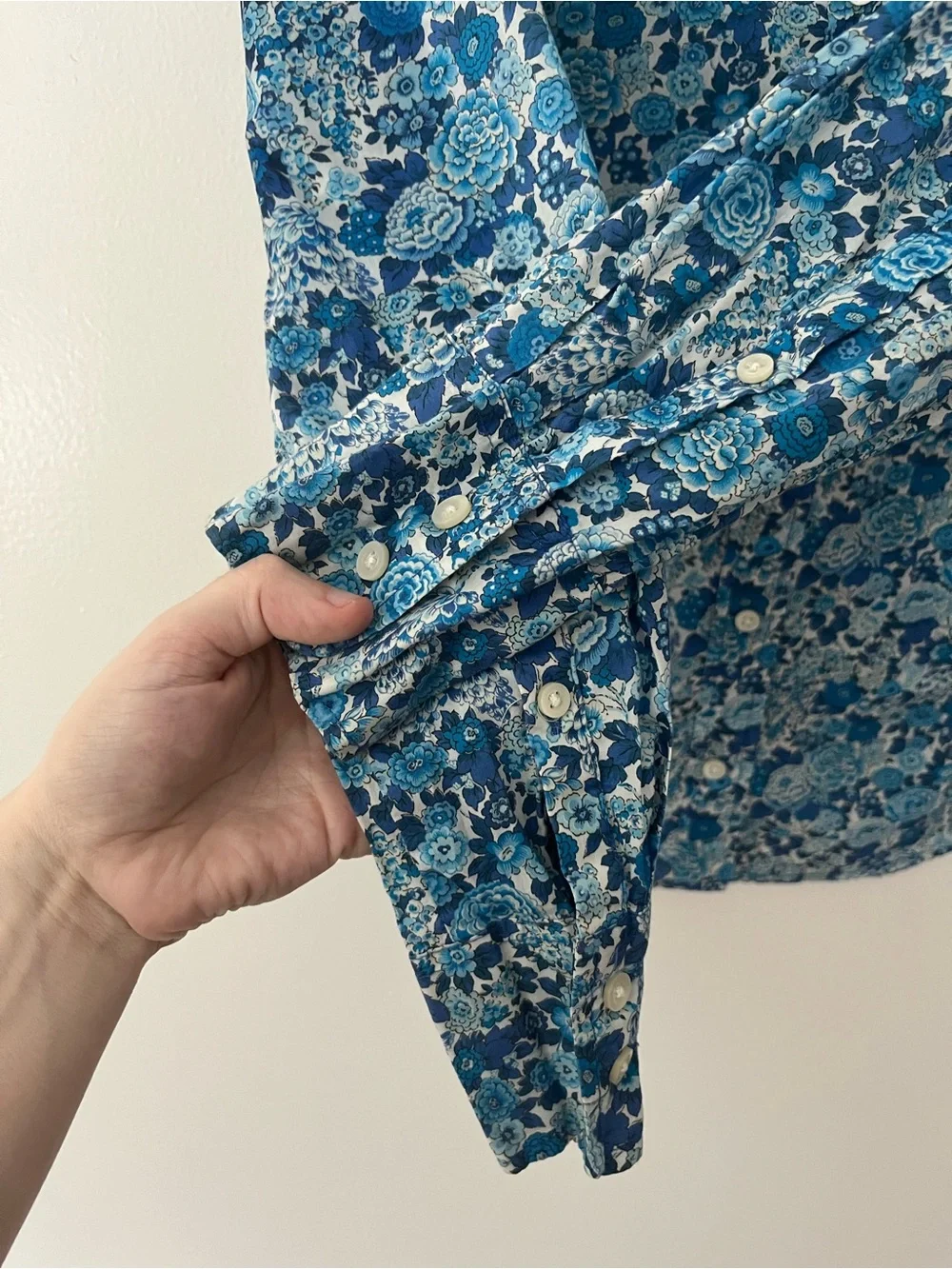 J Crew Liberty Of London Slim Perfect Shirt Elysian Day Blue Floral 6 Cotton